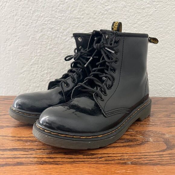 Dr. Martens Junior 1460 Patent Leather Boots Size 3 - Picture 1 of 10